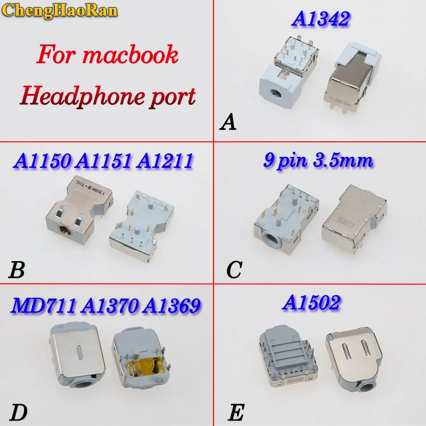 ChengHaoRan для Apple Macbook Pro A1502 MD711 MD712 A1342 A1150 A1151 разъем наушников|Соединители| |