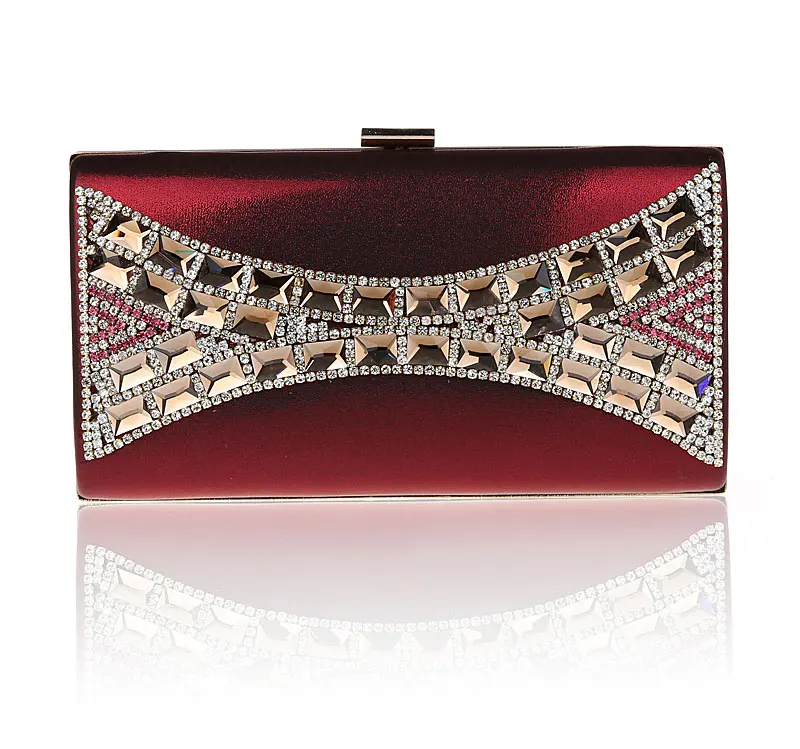 

2016 New Design Burgundy Totes Party Evening Bag Womens Wallet Style Chain Handbag Clutch Banquet Mini Bag Mujer Bolso 12036