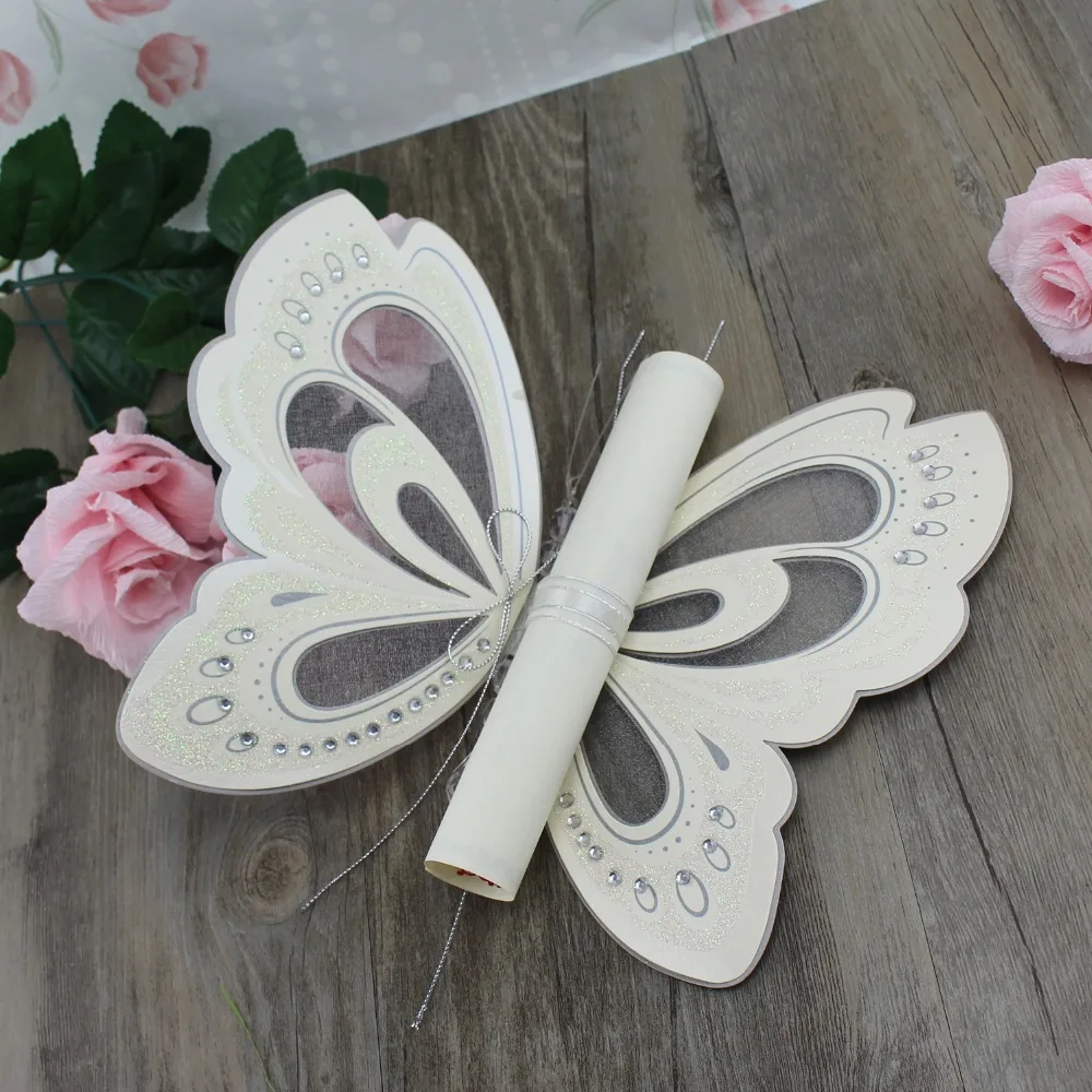  50 Piece Laser Cutting Wedding Invitation Card With Box White Purple Pink Green Personalized Marria - 32972320059