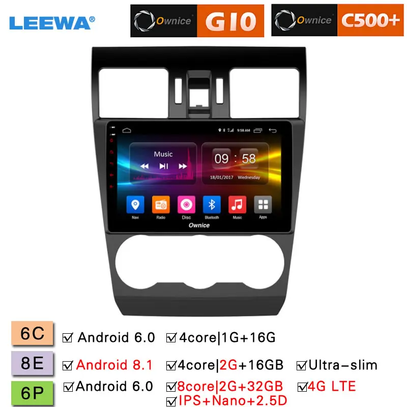 

LEEWA 9" 2.5D Nano IPS Screen Android 8.1 Octa Core/DDR3 2G/32G/4G LTE Car Media Player With GPS/FM For Subaru Forester 13-16