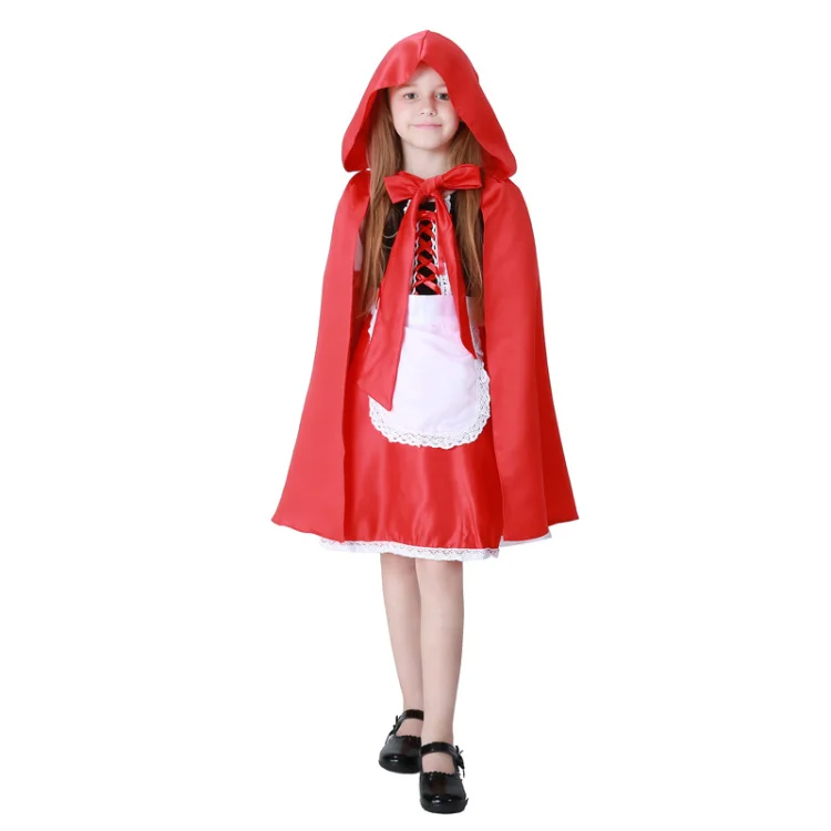 Umorden/Детские вечерние костюмы на Хэллоуин для девочек; детские сказочные костюмы с красной шапочкой