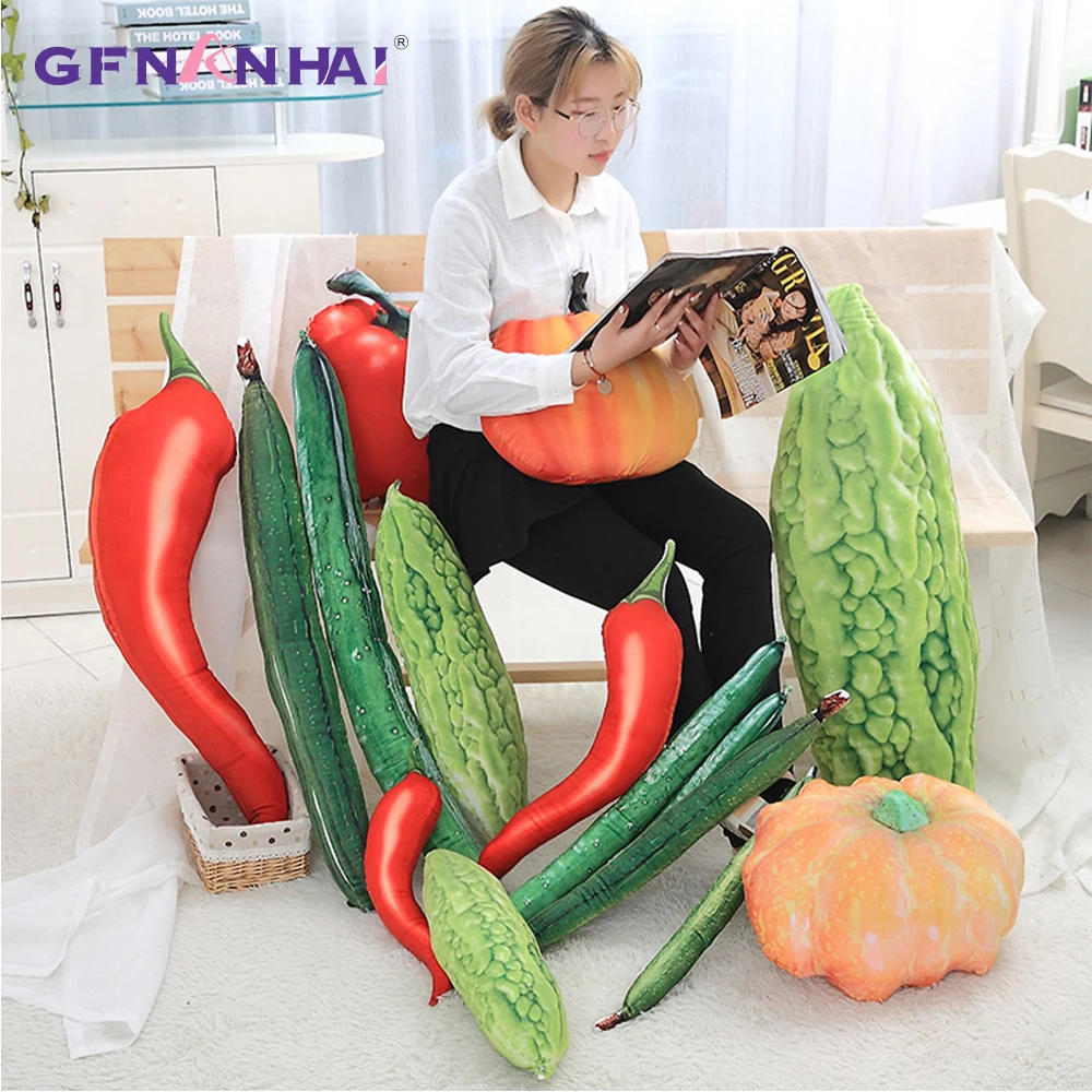 

1pc 7 Styles Simulation Vegetables Plush toy Cartoon Space pepper pumpkin cucumber Pillow Stuffed Soft Toys for Children Gift