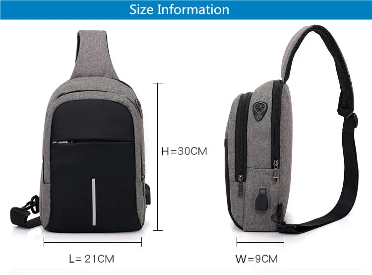 FengDong small usb charge one shoulder bag men messenger bags male waterproof sling chest bag 2019  - 32867211279