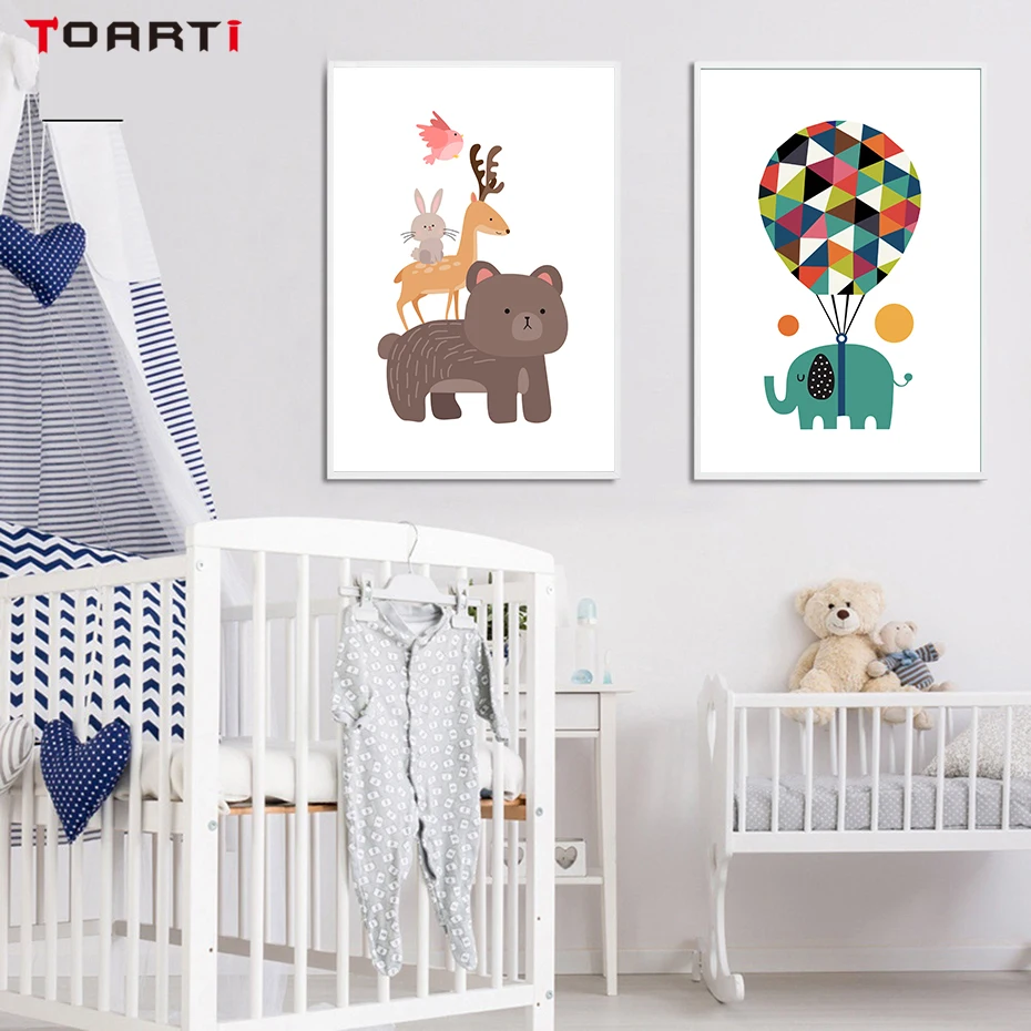 Cartoon Animals Canvas Painting  (5)