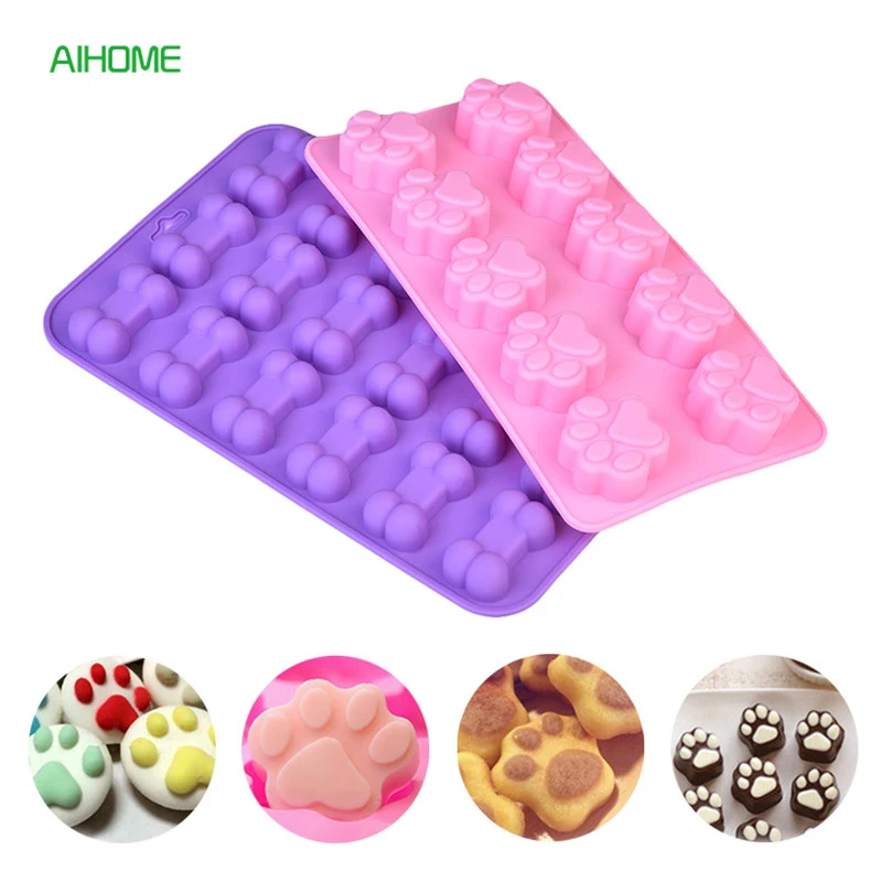 OS PATTE de Moule en silicone plateaux chien chiot Pâtisserie Glace Gel Formes Enfants
