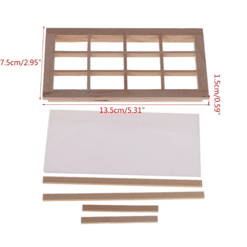 Прямая поставка 1:12 кукольный домик 12-pane деревянная рамка окна миниатюрные кукольные домики