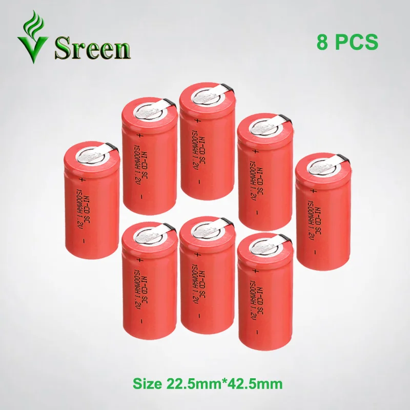 NEW 1.2V SC 1500mAh NI-CD Rechargeable Battery Cell With Nickel Sheet DIY to Ni Cd Packs 9.6V 12V 14.4V 18V | Электроника