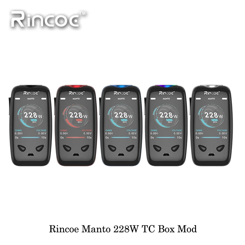 

Electronic Cigarette Rincoe Manto 228W TC Box Mod Powered By Dual 18650 Battery Vape Vaporizer Kit VS voopoo vmate TC MOD BOX