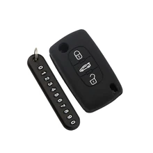 Силиконовый чехол для автомобильного ключа, брелок с номером телефона для peugeot 208 207 308 RCZ 408 407 307 206 для Citroen C4 C5 C3