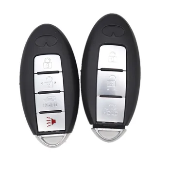 

AUTEWODE 3 4 Buttons Car Key Blank Fob Key Case Remote Key Shell Cover for INFINITI With Uncut Blade