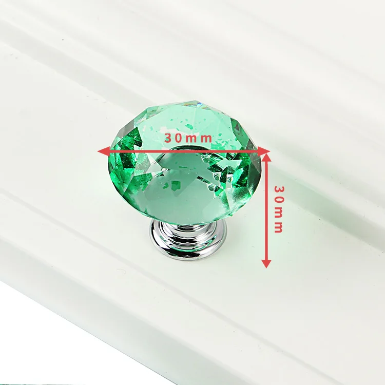Feng Ye Хрустальные стеклянные ручки и ручки ящик мебель дверь шкафа кухонный шкаф комод шкаф обувной ящик тянет Аппаратные средства - Цвет: Зеленый
