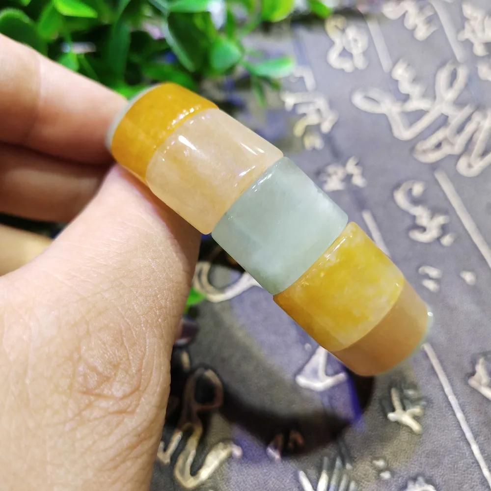 Natural Crystal Dongling Jade Jade Slice Bracelet Elastic String