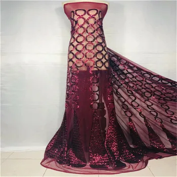 

Free Shipping by DHL! 2019 High quality guipure lace sequence lace sequin embroidery tulle lace fabric for women dress