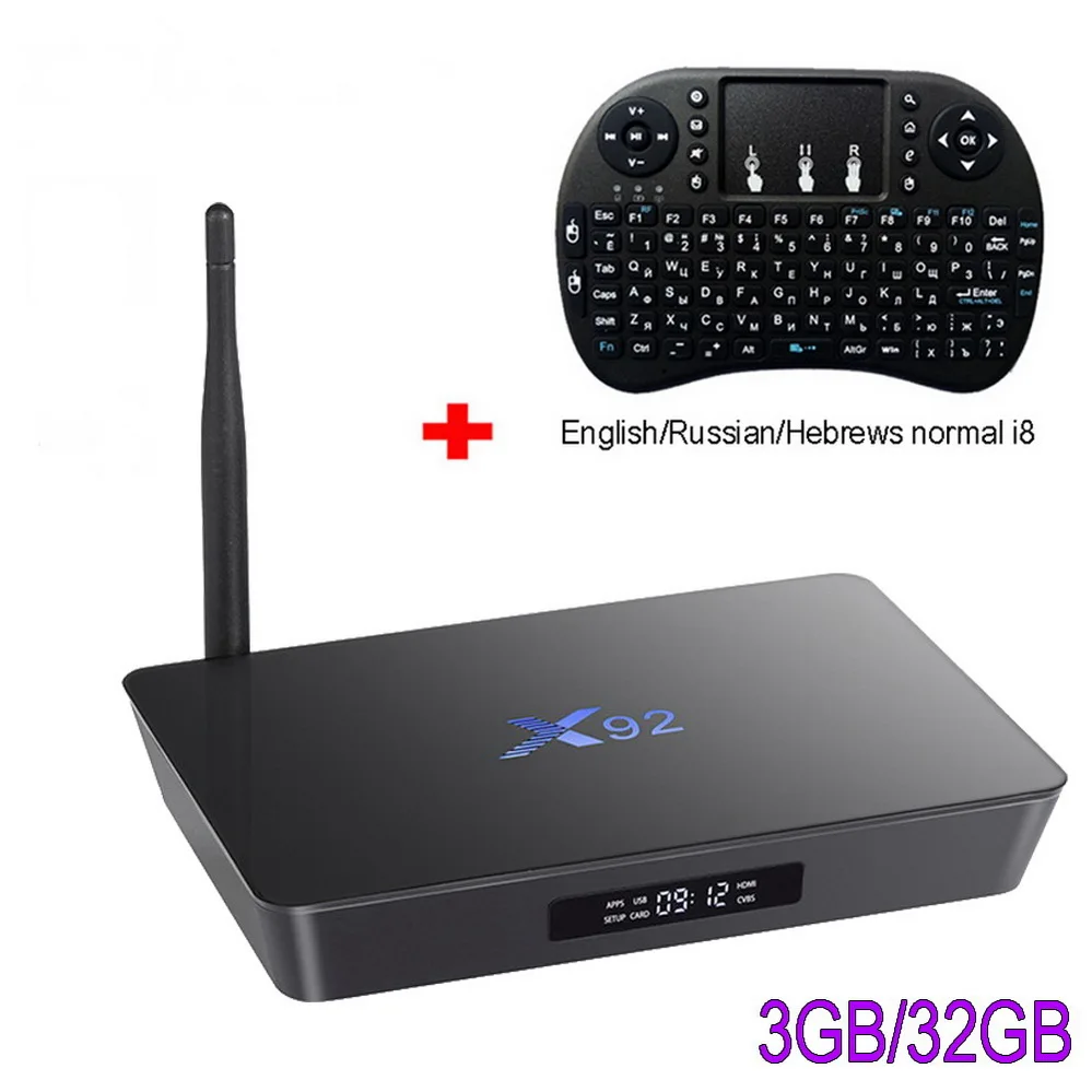 X92 3 ГБ ОЗУ 32 ГБ Восьмиядерный процессор Amlogic S912 Android 7.1.2 Smart tv Box 2,4/5,8G Wifi 4K 3D H.265 телеприставка медиаплеер PK X96 M8S - Цвет: 3 32G add normal i8