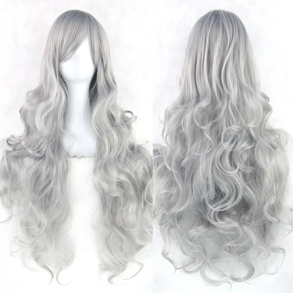 Soowee 20 цветов длинные для женщин Искусственные парики термостойкие Белый Блондинка фиолетовый волнистые косплэй парик