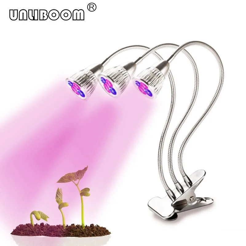 Koop Volledige Spectrum LED Grow Light 5W 10W 15W 360 Graden Flexibele Kop Clip Bureaulamp Indoor Tuin verlichting Plant Lamp US EU Plug