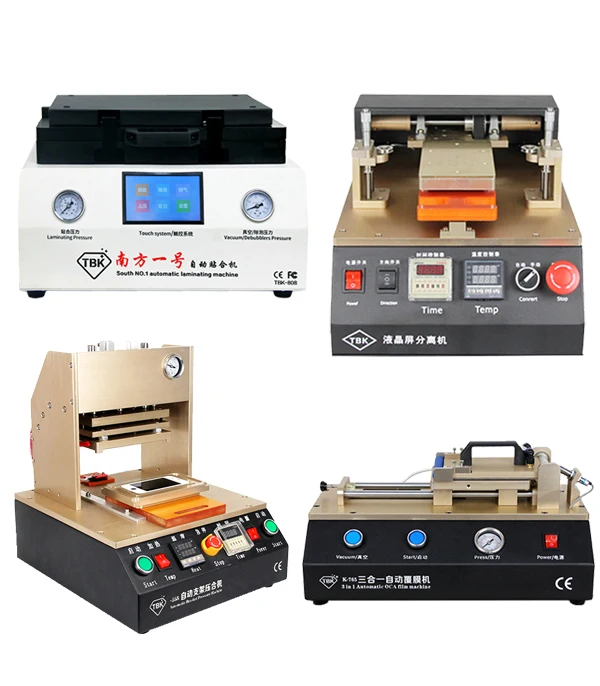 

Full TBK-808 Automatic OCA Vacuum Laminating Machine+ Automatic OCA Film Laminating +pneumatic Frame machine+ screen separator