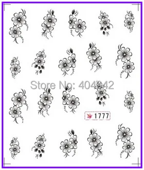 

30 PACKS / LOT Nail Art Water Transfers Stickers Nail Decals Stickers Water Decal Black White Flower