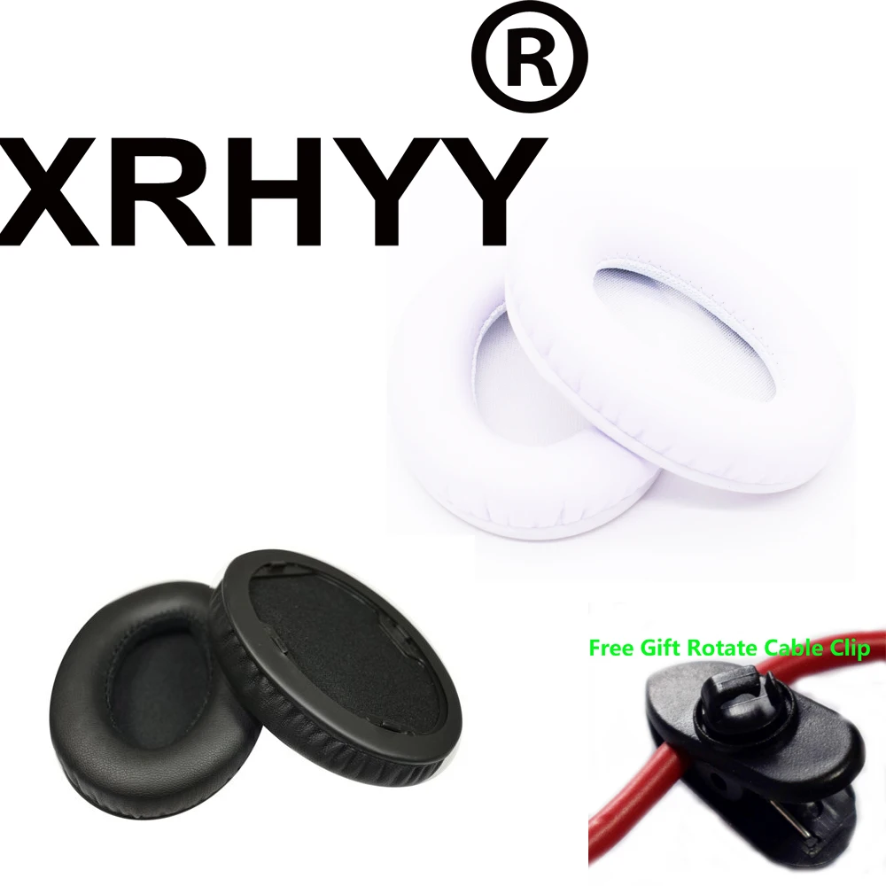 Xrhyy Nero Sostitutiva Earpad Cuscinetto Auricolare Per Monster Beats By Dr. Dre Studio Headphones-Vecchia Versione + Cavo Della Clip Di Rotazione Lib
