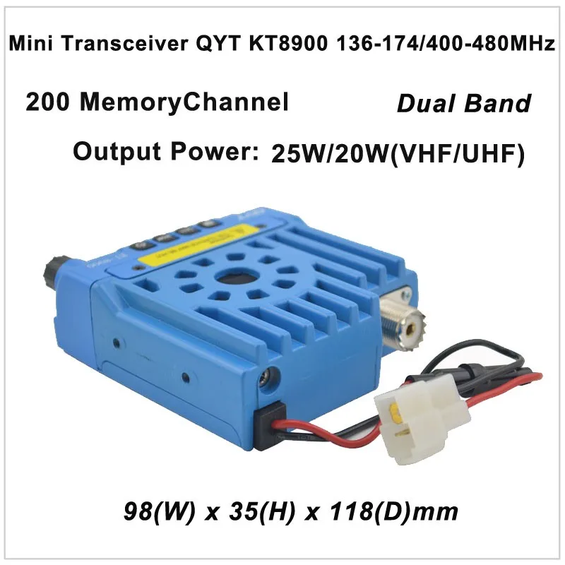 Qyt kt-8900 мини трансивер qyt kt8900 136-174/400-480 мГц двухстороннее радио двухдиапазонный мобильный трансивер Цвет синий