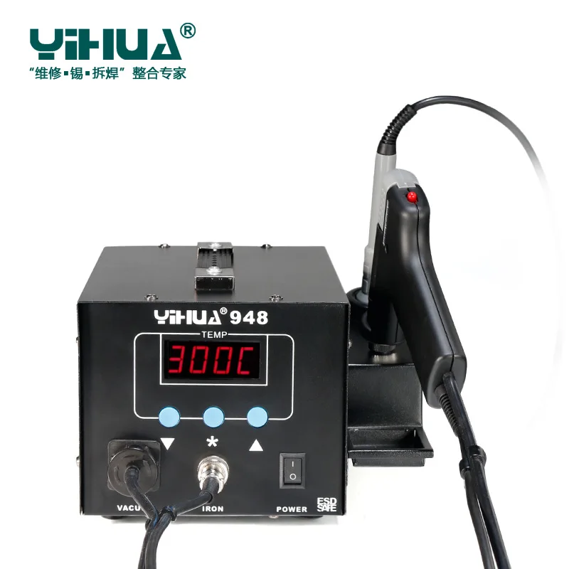 YIHUA948 цифровой SMD паяльная станция высокое качество паяльник с отсосом олова