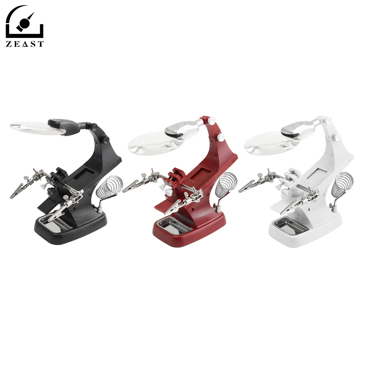 

1pcs 3X 4.5X Welding Desktop Magnifier With 2 LED Alligator Clip Helping Hand Soldering Holder Repair Magnifying Tool