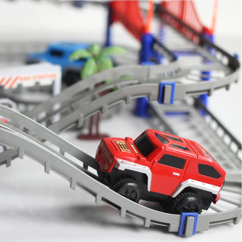 

1 Set Variety DIY Rails Car Toys Puzzle Slot with Original Box Mini Electric Car Model Set Educational Toys for Children Gifts
