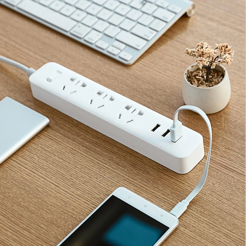 Xiao mi jia mi power Strip 2A Быстрая зарядка 3 USB удлинитель 3 стандартные розетки EU адаптер для домашнего использования