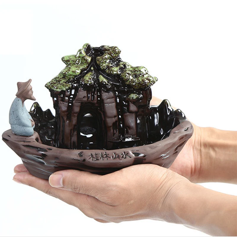 Backflow Incense Burner Landscape Of Guilin The Old Man Fishing Home Officer Decor Incense Holder Ornament Dropshipping