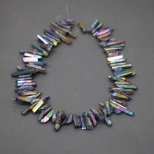 

Gift idea, Purple Raw Crystals Points Stick Beads,Rock Rough Crystals Top Drilled Quartz Tusk Spike Beads Pendants