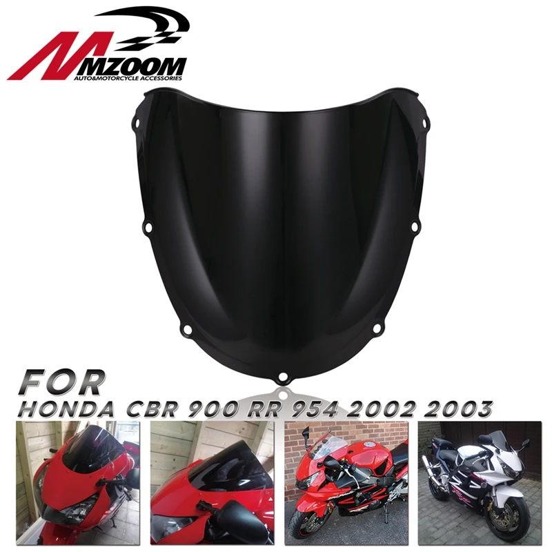 

For Honda CBR 900 RR 954 2002 2003 Black Windshield WindScreen Double Bubble CBR954 CBR900 CBR900RR CBR954RR cbr900 cbr rr r