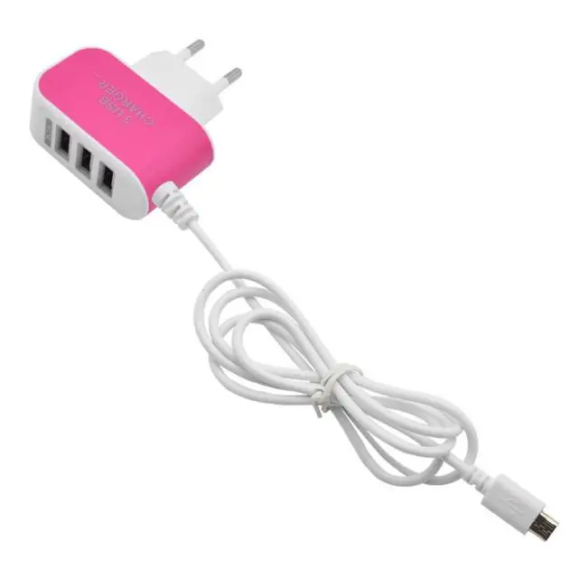 EPULA высокое качество 3.1A 3 в 1 порт USB EU штекер устройство для зарядки из настенной розетки для дома и путешествий адаптер питания переменного тока с кабелем для телефона