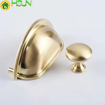 

3" Brushed Gold Dresser Knobs Drawer Pull Handles Kitchen Cabinet Pulls Knob Dresser Pulls Cup Shell Modern Furniture Handle 76