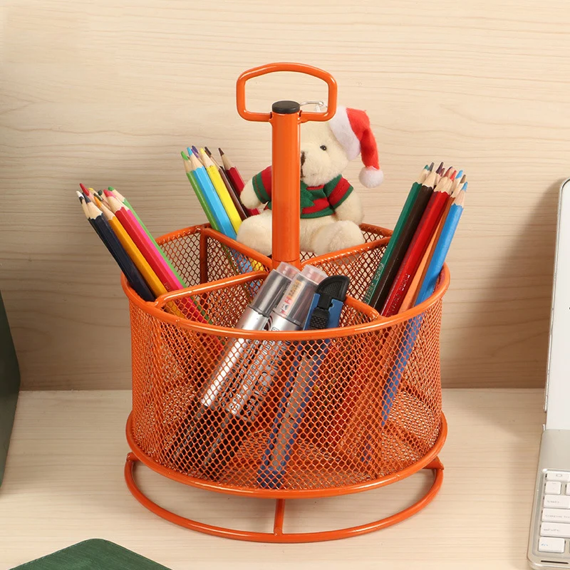 Multi Function Rotatable Metal Pen Holder Storage Rack Creative Home