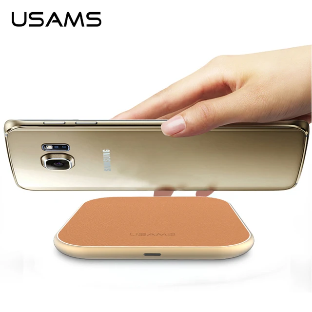 USAMS Qi wireless charger PU leather original wireless