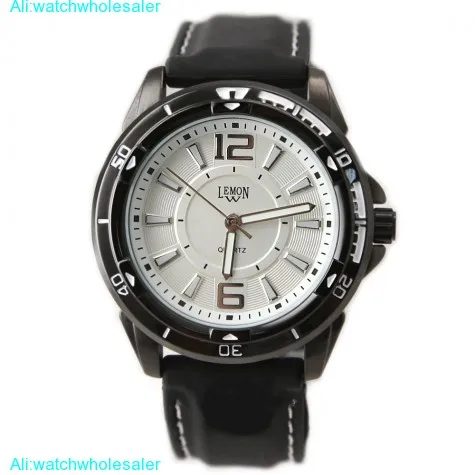 FW849D White Dial Black Watchcase Water Resist Silicone Black Band Fashion Watch