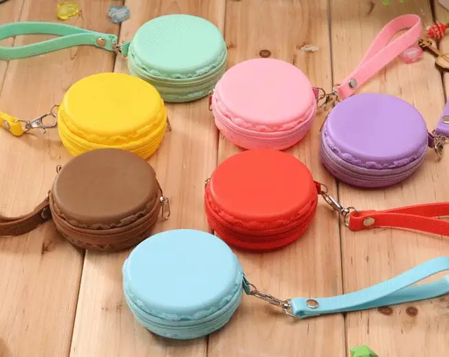 Cute Children Coin Purse Keychain Macaroon Keyring Coin Key Holder Mini lovely Silicone Kids Key ...