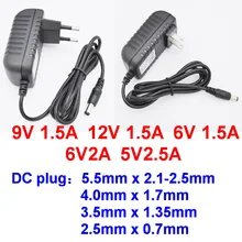 Tira de luz de led universal, 1 peça AC110-240V dc 6v 1.5a 9v1.5a 12v1.5a 6v 2a 5v2.5a adaptador ac/fonte de alimentação conversora dc
