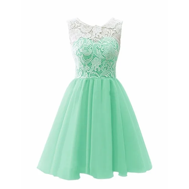 vestido de festa verde agua curto