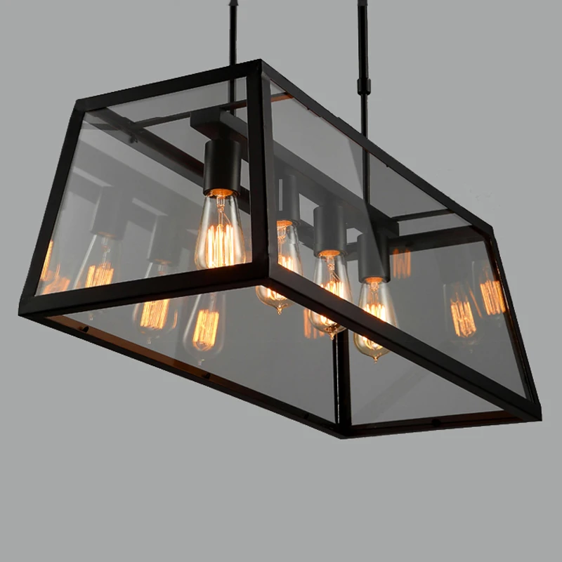 Vintage Iron rectangular glass box creative personality living room