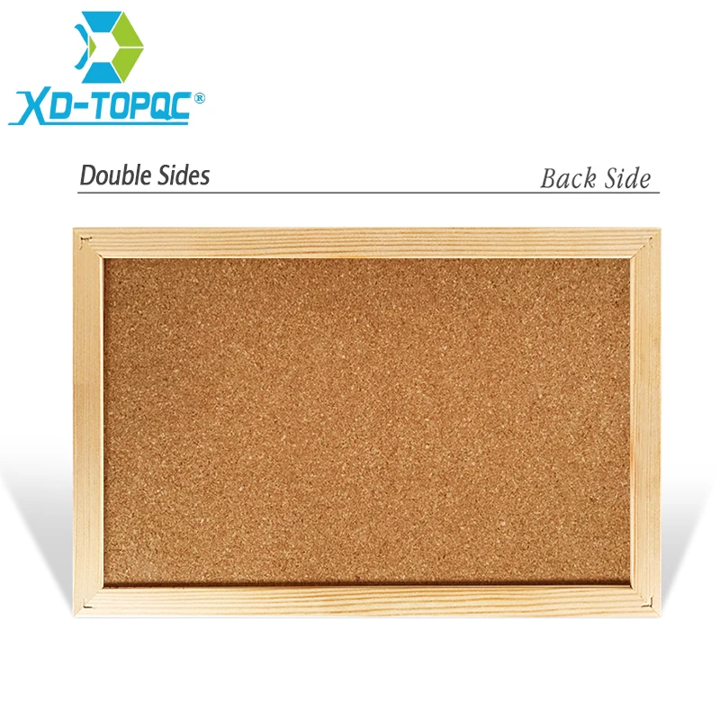Natural Wood Frame 20*30cm Bulletin Cork Board Double Sides Cork Pin Message Boards Supplier For Office Home School Decorative