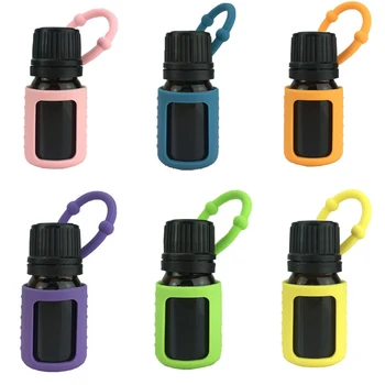 

1pc 6 Color Silicone Safety Carrying Holder Case Essential Oil Bottle Case Cover Storage Box Protector 5ML/10ML/15ML