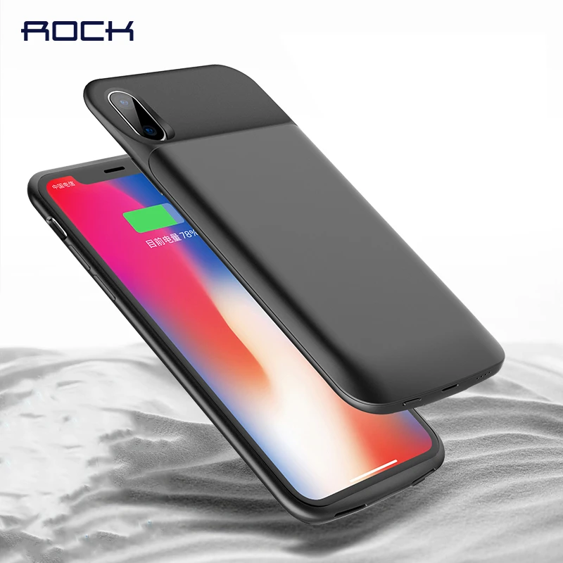 Rock Power Bank зарядное устройство чехол для Apple Iphone 6 6s 7 8 задняя крышка с зажимом