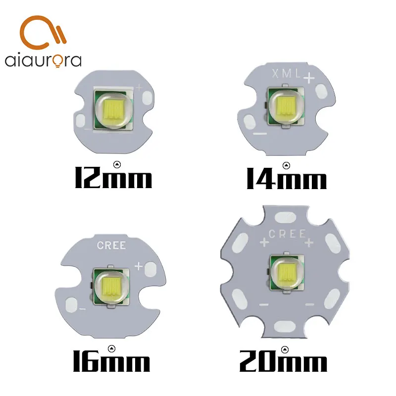 1 Pz Cree Xml Xm-L T6 Led U2 10W Bianco Caldo Bianco Ad Alta Potenza Led Emettitore Diodo Con 12Mm 14Mm 16Mm 20Mm Pcb Per Fai Da Te
