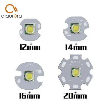 CREE XML XM-L T6 LED U2 10W 화이트 웜 화이트 고출력 LED 이미터 다이오드, DIY용 PCB, 12mm, 14mm, 16mm, 20mm, 1 개