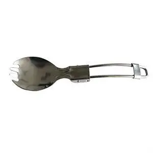 

Hiking Cookout Picnic Foldable Folding Spork Outdoor Tableware Camping Stainless Steel Metal Fork Spoon