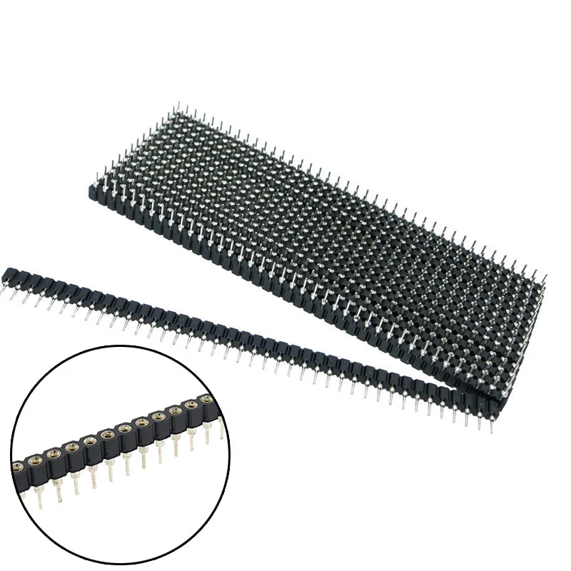 10-Pack 2.54mm 40-Pin Male Round Header Strips | Gold Plated, Single Row, US Stock