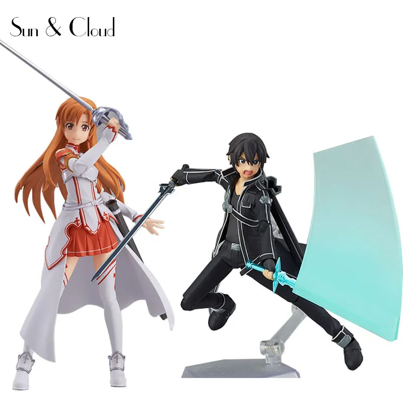 Sword Art Online Figure Action Kirito Asuna with Box PVC Nendoroid
