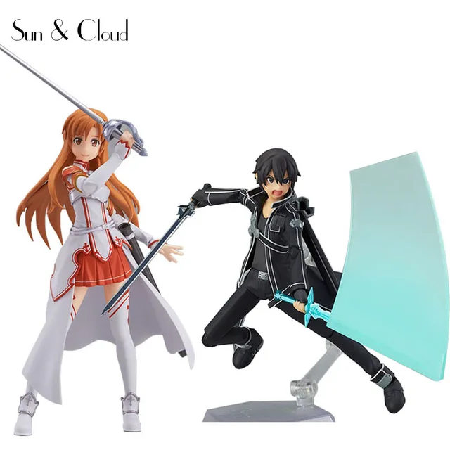 Sword Art Online Figure Action Kirito Asuna with Box PVC Nendoroid