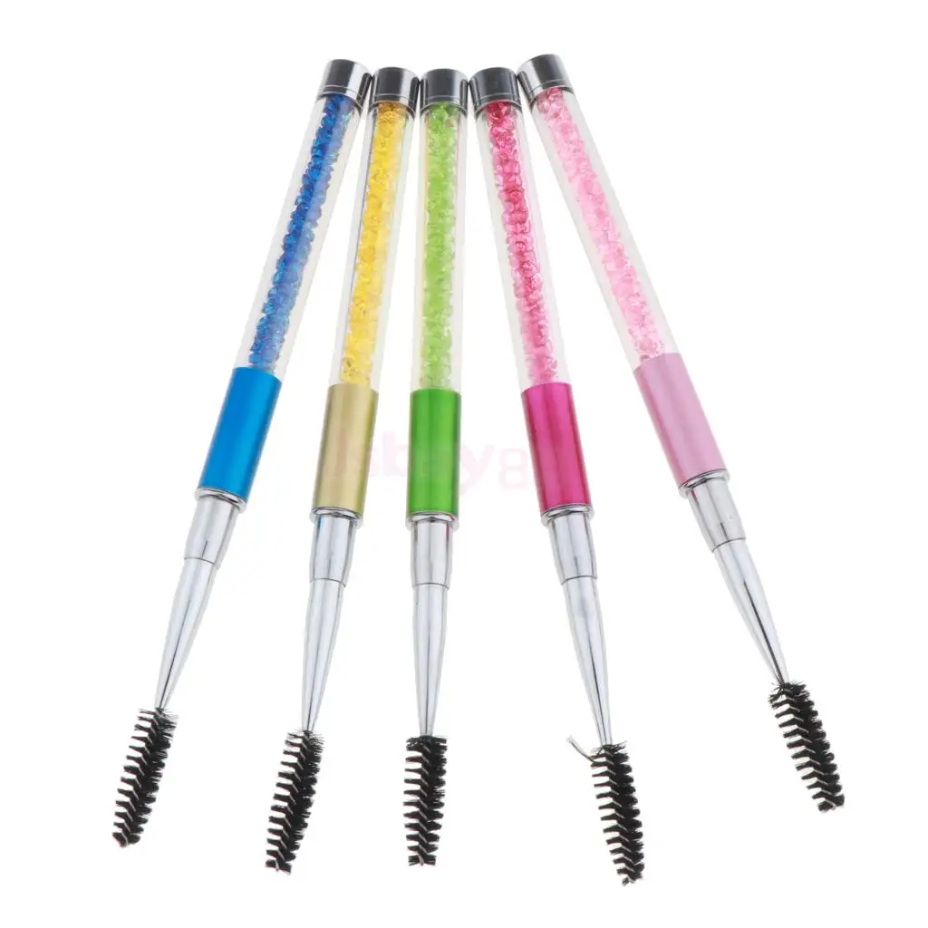 Professional Reusable 5 Pieces Rhinestone Handle Makeup Eyelash Mascara